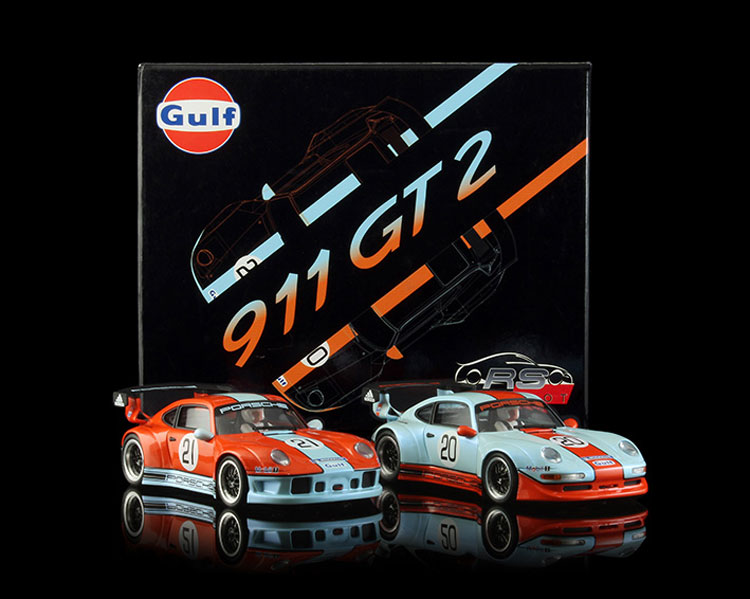 RevoSlot Porsche GT2 set Gulf  Edition