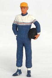 Figur Rennfahrer mit Helm, blau