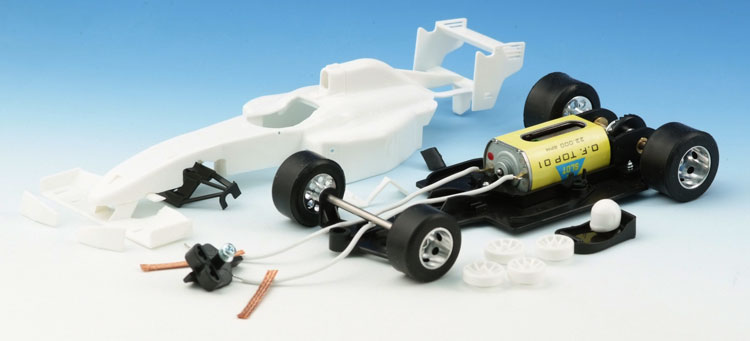 All Slotcar GP Car - kit, with white body