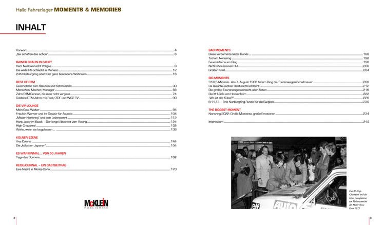 McKlein Publishing Hallo Fahrerlager, Moments & Memories