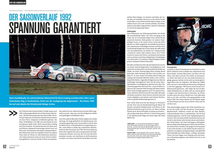 Sportfahrer Automobilsport 35 - Die DTM-Saison 1992