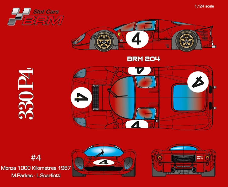 BRM Ferrari 330 P4 - Monza 1000 Km 1967 # 4