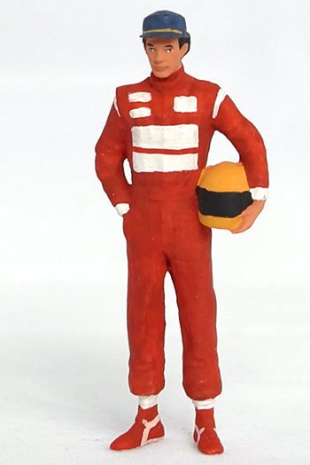 Manufaktur Figur Rennfahrer mit Helm, rot