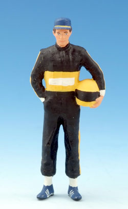 Manufaktur Figur Rennfahrer mit Helm, schwarz