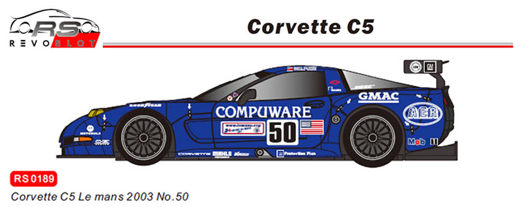 RevoSlot Corvette C5  Compuware # 50 LeMans 2003