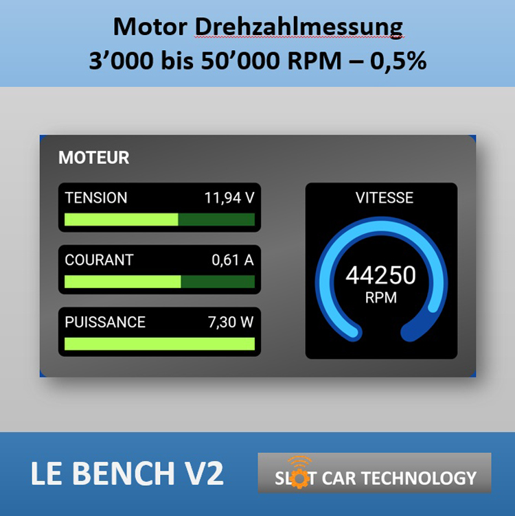 Slot Car Technology Motor Test Gert Le Bench V2 mit Koffer